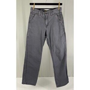 Vintage Carhartt Carpenter Pants 31x32 Light Grey Canvas Relaxed Dungarees 90s